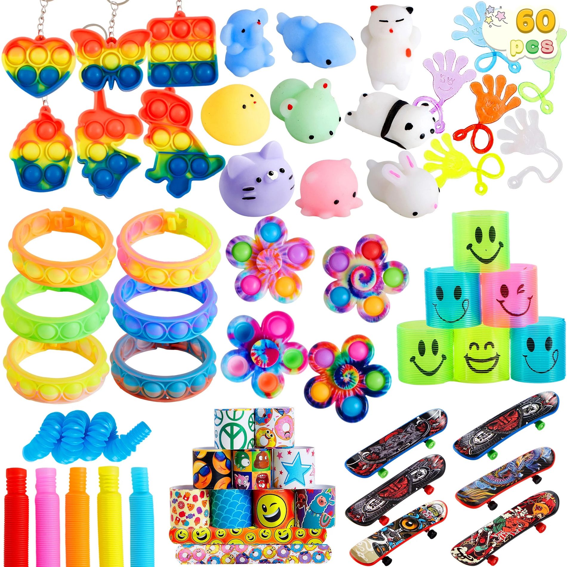 Joyfy 60 Pcs Party Favors, Popular Fidget Toys, Easter Birthday Goodie Bags Fillers for Kids Pinata Stuffers,Classroom Prizes
