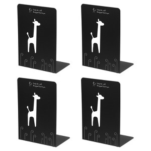 Unique Bargains Giraffe L-Shaped Metal Desk Organizer Bookend for Stationery Desktop Office Accessories - 1 of 4