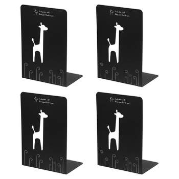 Unique Bargains Giraffe L-Shaped Metal Desk Organizer Bookend for Stationery Desktop Office Accessories