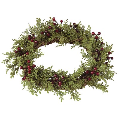 Sullivans Artificial Mini Leaf with Berries Accent Wreath