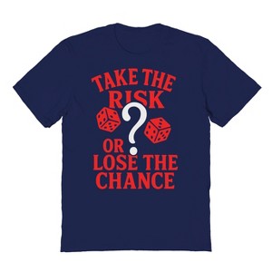 Rerun Island Men's Take The Risk Or Lose Short Sleeve Graphic Cotton T-Shirt - Navy XXL - 1 of 4