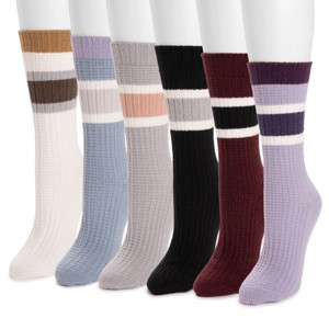 MUK LUKS Women's Microfiber Boot Socks (6 Pack) - 1 of 3