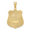 Black Bow Jewelry 14k Yellow Gold Engravable Police Badge Pendant - 3 of 4