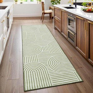 Rug for Hallways, Abstract Kitchen Runner Rugs Non Slip Bath Runners, Washable Runner Rug for Bedroom, Entryway Bathroom Laundry Dorm - 1 of 4