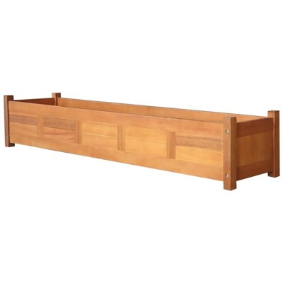 vidaXL Solid Wooden Outdoor Raised Bed Garden Lawn Planter Plant Vegetable Growing Container Balcony Flower Pots Garden Bed Box 59"