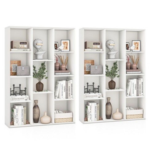 Tangkula 2PCS 11-Cube Bookcase Modern Geometric Bookshelf Storage w/ Anti-tipping Kits - image 1 of 4