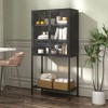 NicBex Bookshelf with Cabinet & Metal Frame Bookcases for Living Room Home Office - 4 of 4