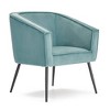 Adore Decor Rani Accent Chair Teal Velvet: Upholstered Modern Club Chair with Metal Legs, Polyester - 2 of 4