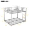 ALEXOUN Low Metal Bunk Bed Frame for Kids,with Built-in Ladder,High Guardrail,Metal Slats,No Boxspring Required,for Small Spaces - 3 of 4