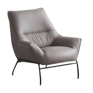 35" Jabel Accent Chair Khaki Top Grain Leather - Acme Furniture: Includes Ottoman, No Assembly Required - 1 of 4