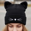 Anna-Kaci Women's Cat Ear Knit Beanie - Faux Fur Ears with Heart Whisker Embroidery for Cute Casual Winter Wear - 2 of 4