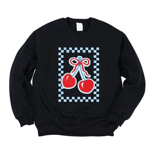 Simply Sage Market Patriotic Cherries Checkered Sweatshirt - 1 of 4