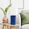 21" Lexington Leather Base Modern Home Decor Bedside Table Lamp with USB Charging Port and Fabric Shade - Lalia Home - 3 of 4