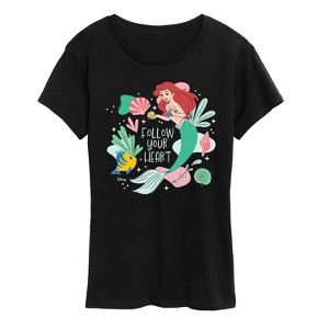 Women's - Disney - Follow Your Heart Ariel Short Sleeve Graphic T-Shirt - 1 of 4