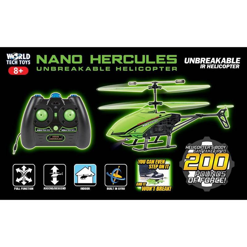 Nano Hercules &#34;Glow in the Dark&#34; IR UNBREAKABLE Gyro Helicopter, 4 of 5
