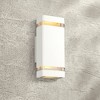 Possini Euro Design Modern Outdoor Wall Light Fixture White 2-Light Up Down 10 1/2" Clear Glass Inserts for Exterior Barn Deck House Porch Yard Patio - 2 of 4
