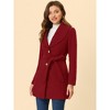 INSPIRE CHIC Women's Casual Shawl Collar Single Breasted Belted Overcoat - 2 of 4