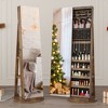 Fredees 360° Swivel Free-Standing Jewelry Armoire Cabinet with Mirror,Black - 3 of 4