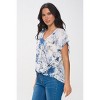 WEST K Women's Leah V Neck Short Dolman Sleeve Front Knob Blouse - 2 of 4