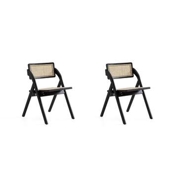 Set of 2 Lambinet Cane Folding Dining Chairs - Manhattan Comfort