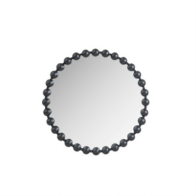 GlasFlength Decorative Wall Mirrors Boho Mirror Vanity Mirror Frameless Wall Art Decor Wall Mirrors for Living Room, Black, 1.75"*27"*27"