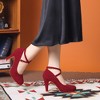 Allegra K Women's Platform Cross Strap Round Toe Stiletto Heels Pumps - 3 of 4