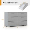 Costway 6 Drawer Storage Cabinet with Metal Legs & Handles Anti-Toppling Devices - 3 of 4