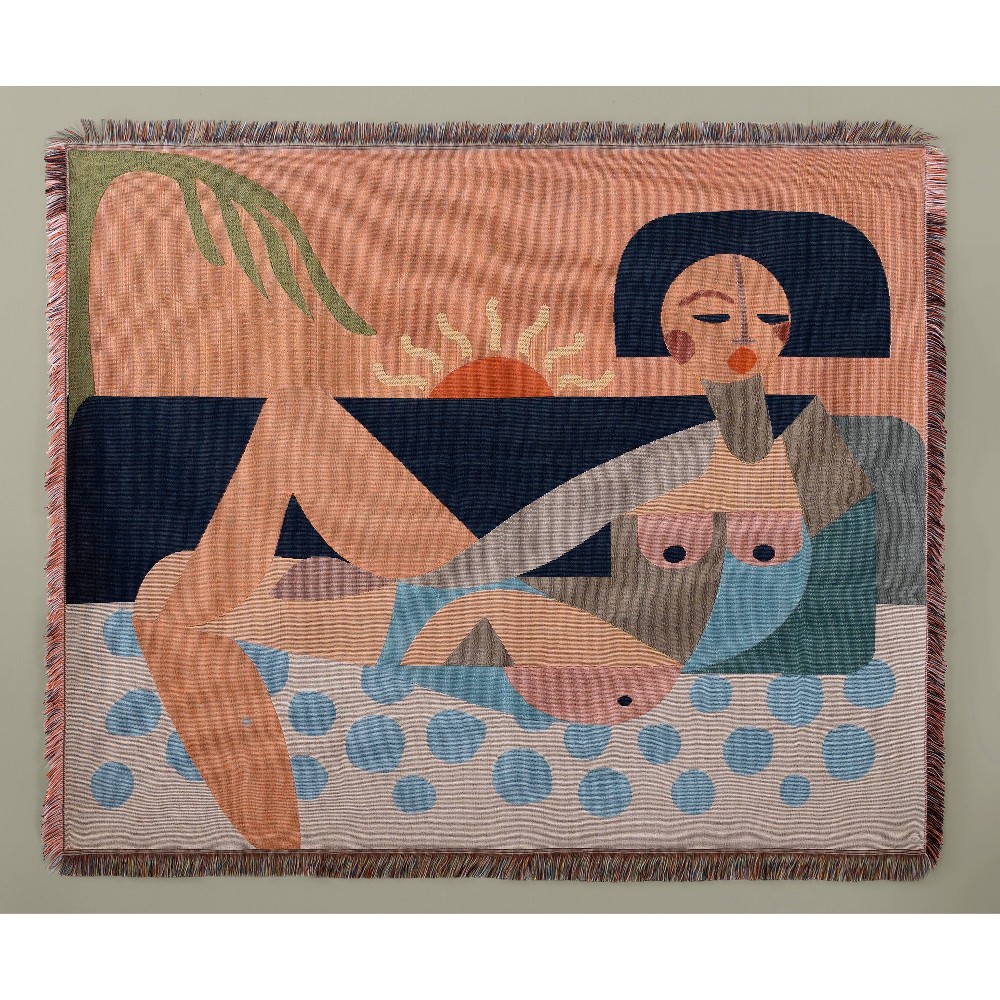 Photos - Duvet 50"x60" Nude Beach Throw Blanket - Jungalow by Justina Blakeney