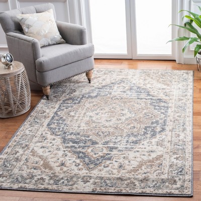 Ivory Beige Hand-knotted Synthetic Rectangular Area Rug