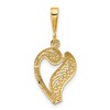 Black Bow Jewelry 14k Yellow Gold, Maci Collection, LG Filigree Script Initial V Pendant - 3 of 4