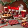 Blue Panda 192 Piece Red Buffalo Plaid Dinnerware Set for Lumberjack Party Supplies (Serves 24) - 2 of 4