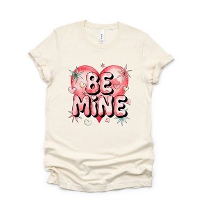 Simply Sage Market Women's Be Mine Pink Heart Short Sleeve Graphic Tee - 1 of 4