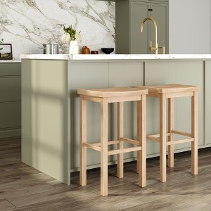 Now Furniture 30" Bar Stool, Wooden Backless Bar Height Kitchen Stool - 1 of 4