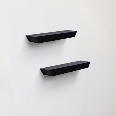 AZL1 Life Concept Decorative Bookshelf Floating Shelves Wall Wood Decor Storage Shelves Wall Shelf Storage Hanging Shelf, Black, 18.11"*4.02"*1.18"