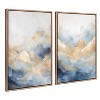 Kate & Laurel All Things Decor (Set of 2) 23"x33" Sylvie Beaded Blue Mountains I and II Framed Canvas Art Set by Amy Lighthall Set Gold - 2 of 4