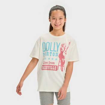 Girls' Oversized Dolly Parton Graphic T-Shirt - art class™ Sour Cream