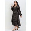 Avenue Women's Plus Size Indi Puff Sleeve Shirred Dress - 4 of 4