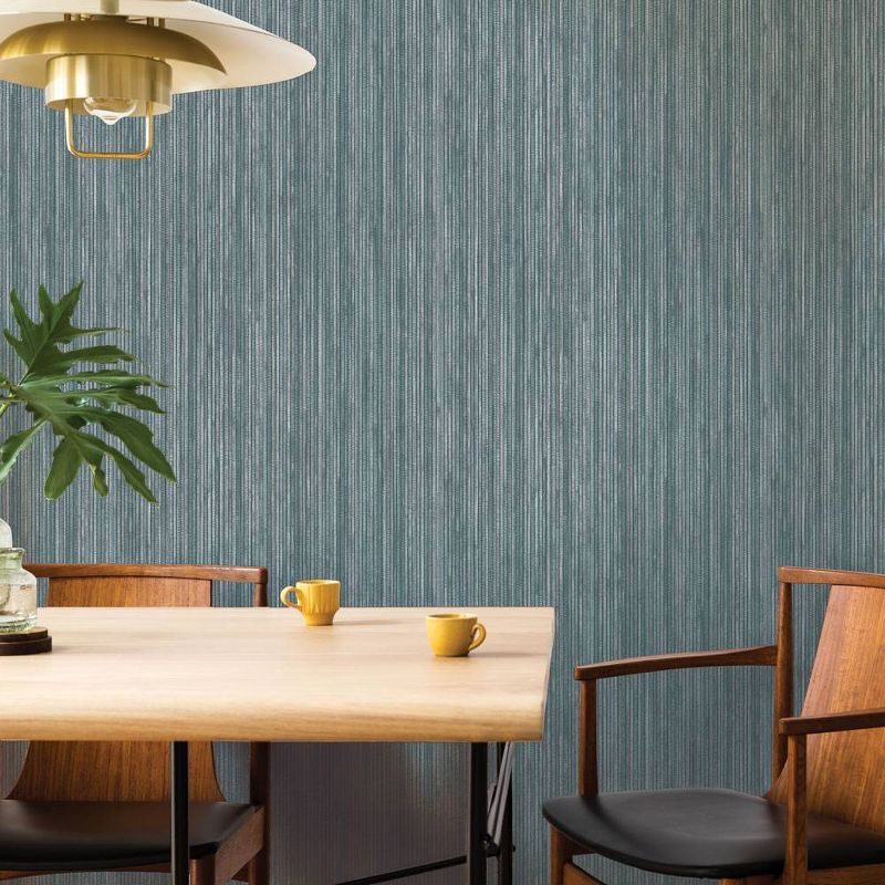 Tempaper 28 sq ft Grasscloth Chambray Peel and Stick Wallpaper, 4 of 7
