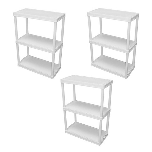 Gracious Living Multipurpose 4 Shelf Fixed Height Solid Plastic