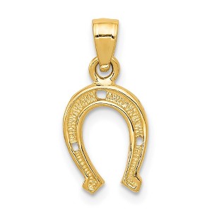 Black Bow Jewelry 14k Yellow Gold Horse Shoe Pendant, 9mm - 1 of 4
