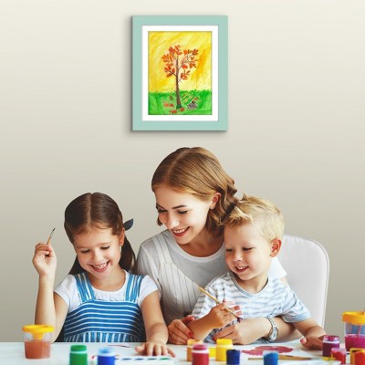 Seafoam Green Wooden Kids Art Frame with Glass Front