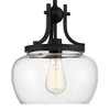 Regency Hill Kristov Black Mini Pendant 10 1/2" Wide Modern Industrial Clear Glass Shade for Dining Room House Foyer Kitchen Island Entryway Bedroom - 3 of 4