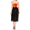 LA LEELA Women's Summer Boho Beach Halter Smocked Mini Swing Dress Tube Top Strapless Dresses for Women One Size Deep Carrot, Slit Plain - 4 of 4