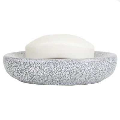 TargetHome Basics Crackle 4 Piece Ceramic Bath Accessory Set, Grey