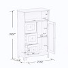 Homy Casa Standing Storage Cabinet with 3 Drawers & Single Door, White - 3 of 4