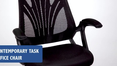 Ergonomic Black Mesh Mid-Back Swivel Task Chair with Fixed Arms