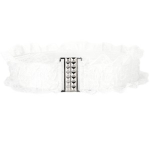 INSPIRE CHIC Women's Elastic Fabric Interlocking Buckle Mesh Lace Decor Waist Belt - 1 of 4