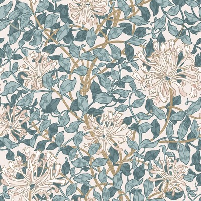 William Morris Honeysuckle Dusk Blue Wallpaper