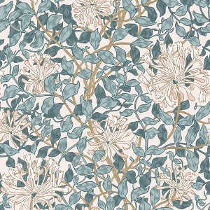 William Morris Honeysuckle Dusk Blue Wallpaper - 1 of 4