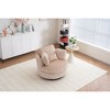 Oversized Corduroy Round Swivel Accent Chair with Pillows for Living Room, Bedroom - 2 of 4